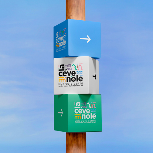 Signalétique La Cévenole, voie verte